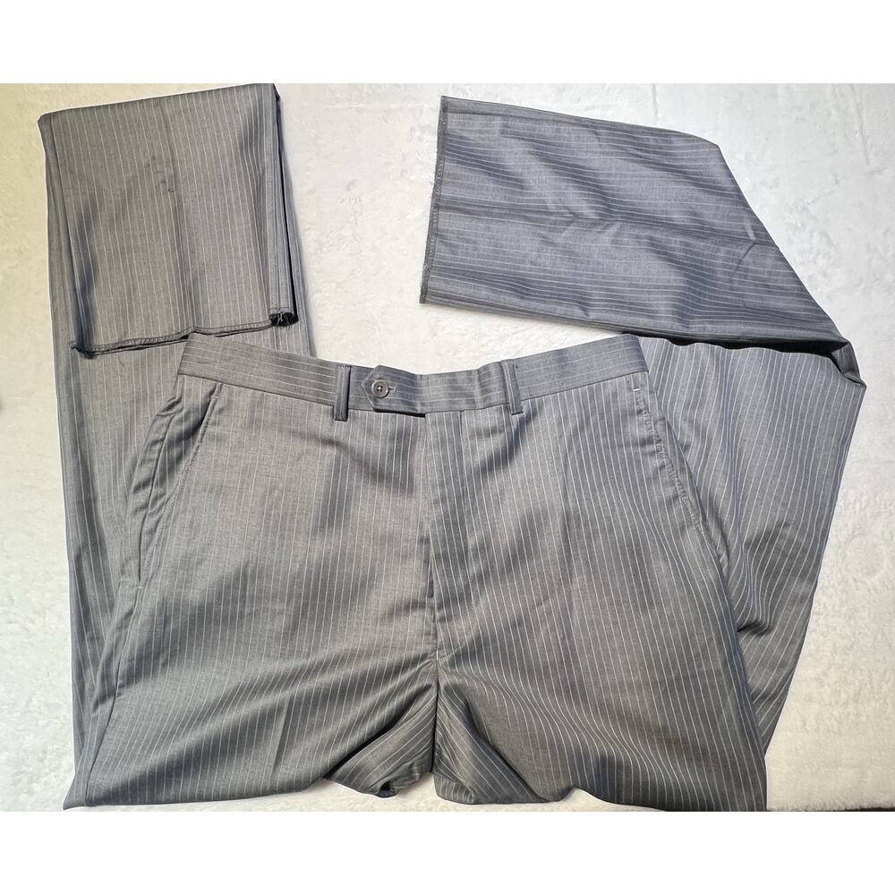 New Jos A Bank Signature Gold 40-42L 33x30 Tailored Fit Gray Pinstripe Note - Picture 10 of 16